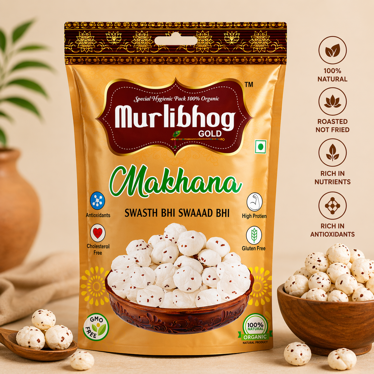 Murlibhog Makhana – Gold Premium Raw (250g)