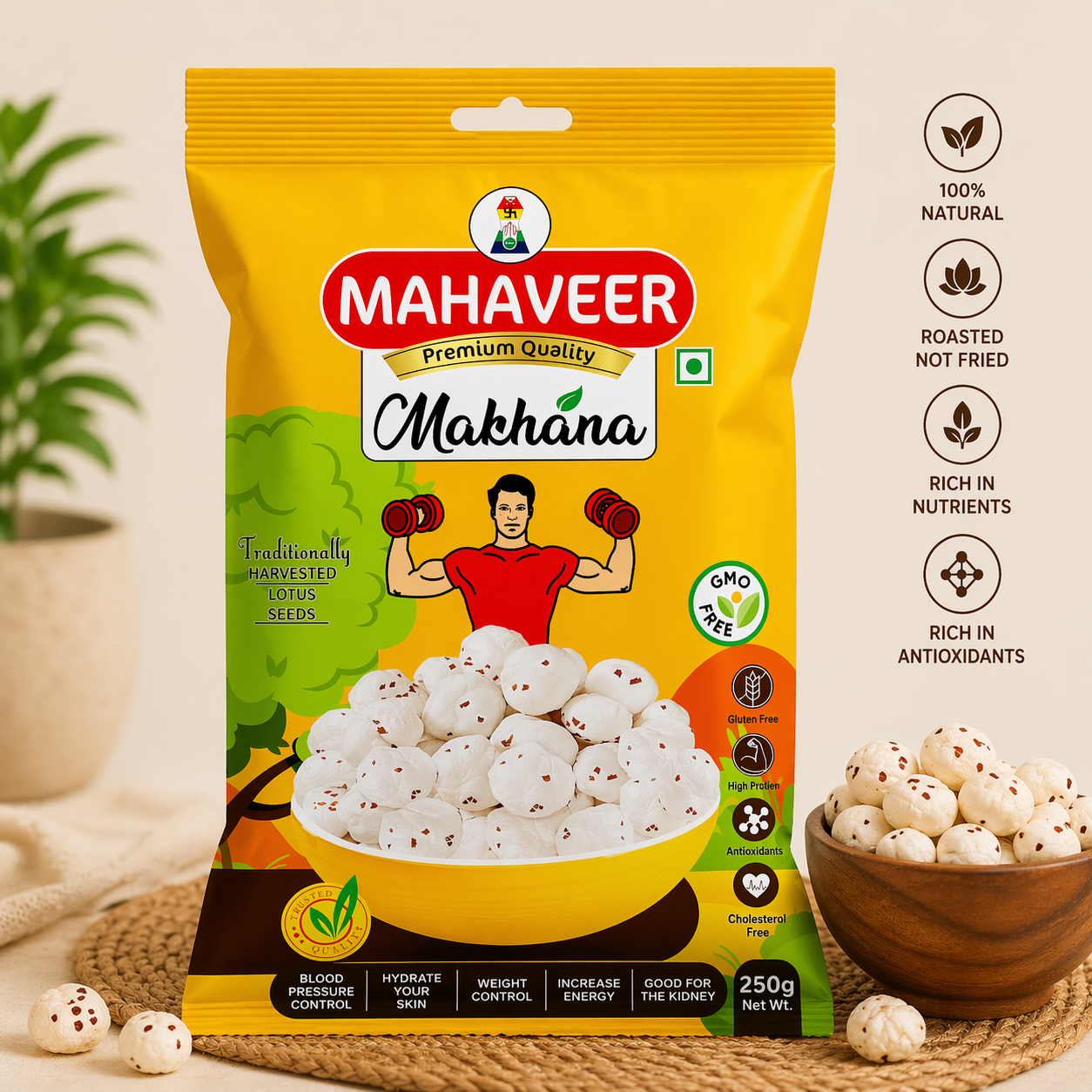 Mahaveer Makhana – Raw Foxnuts Value Pack (250g)